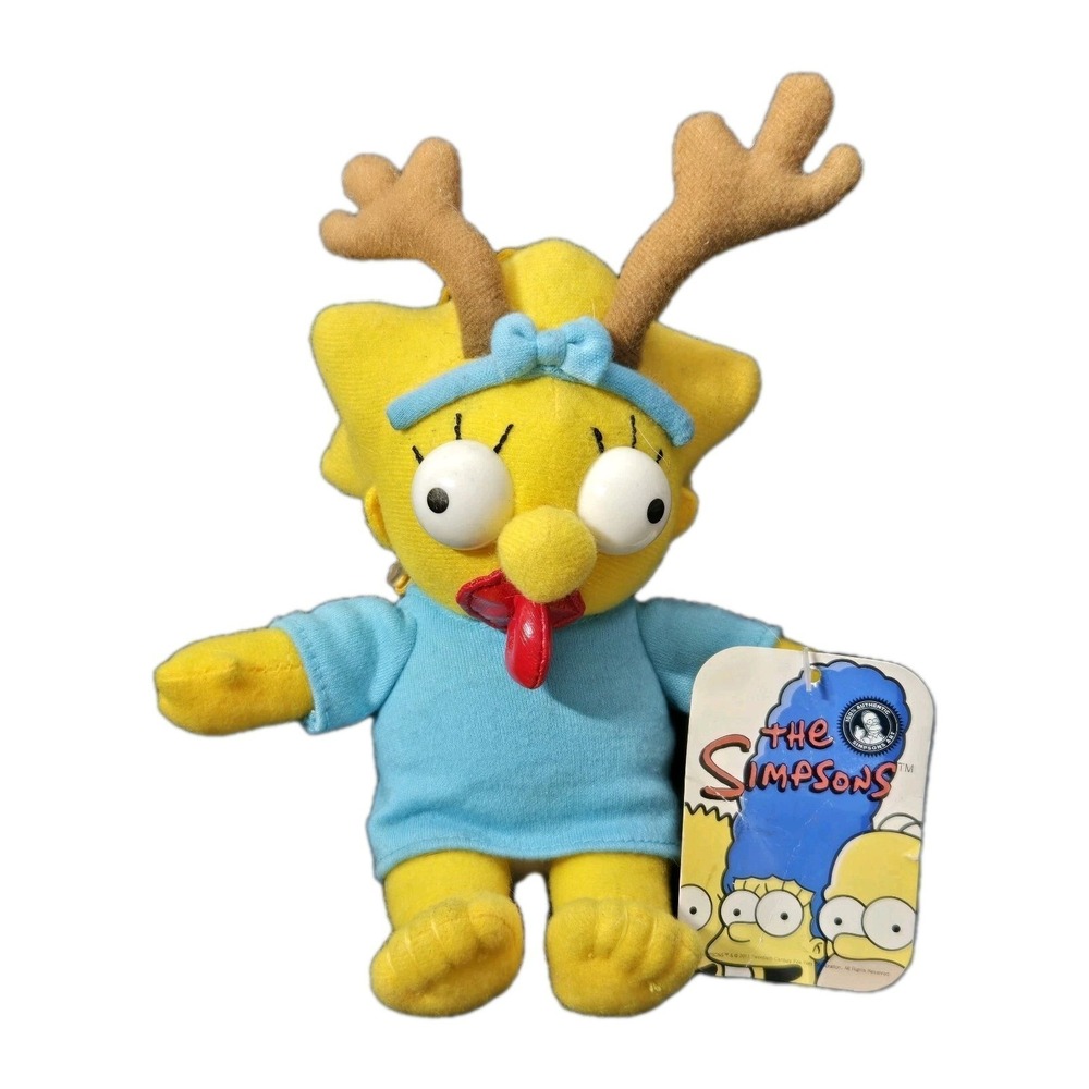 The Simpsons Maggie Simpson Reindeer Plush Holiday Carino 2011‎ Fox NWT RARE